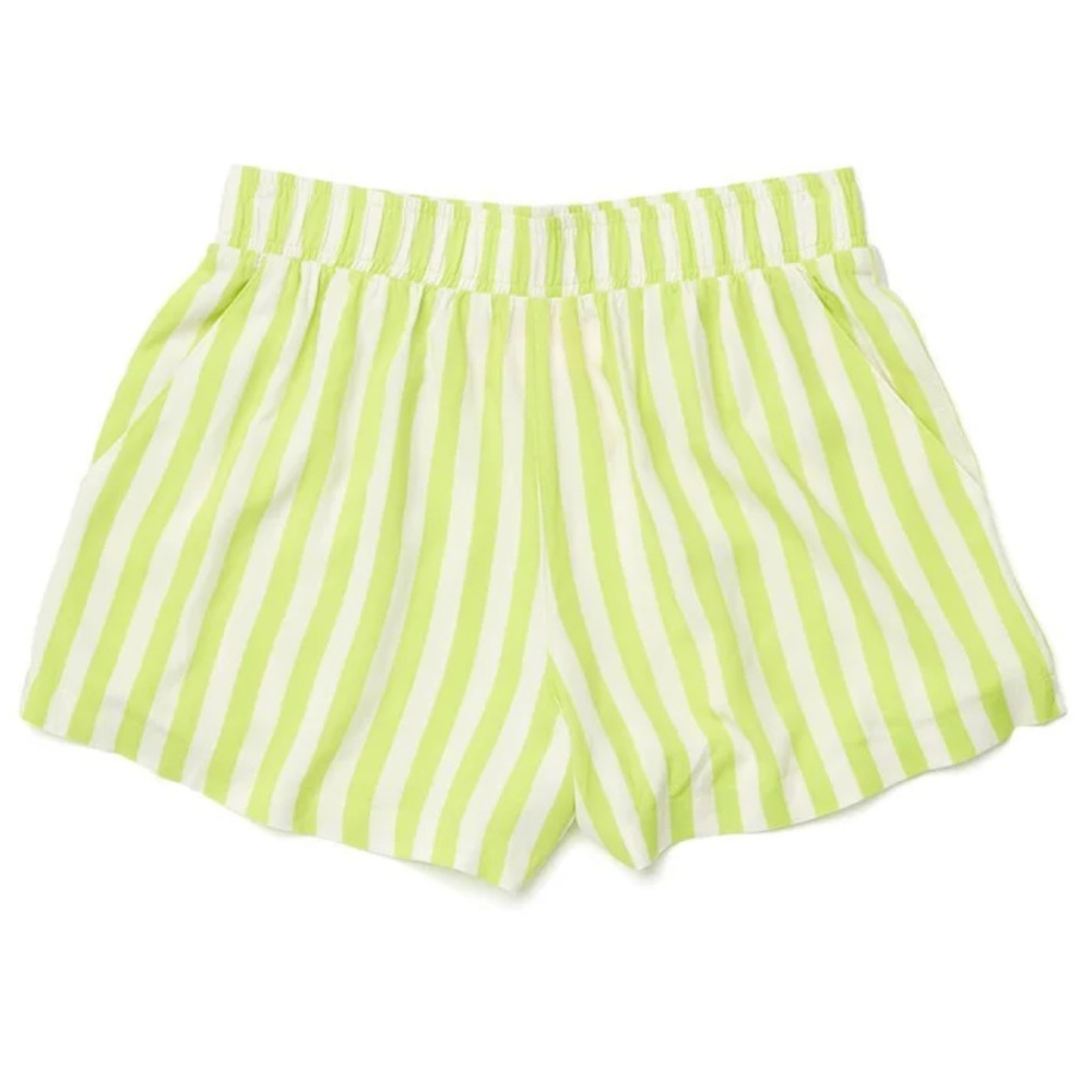 NWT Bando Chill Shorts Lime Green Striped Pajamas Leisure Club size XL Ban.do